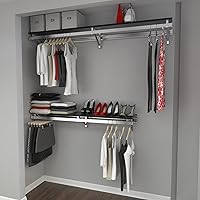 Vista 9 de RCMBY Elite 80" Top and Bottom Shelf Rod kit with Long Hang White Closet System