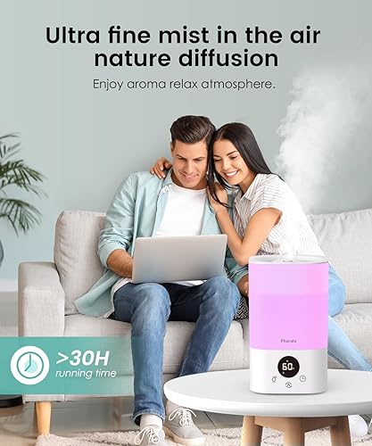 Miniatura 4 de Humidificadores inteligentes para dormitorio, habitación grande, 3.5L de llenado superior, humidificadores de aire de niebla fría para el hogar,