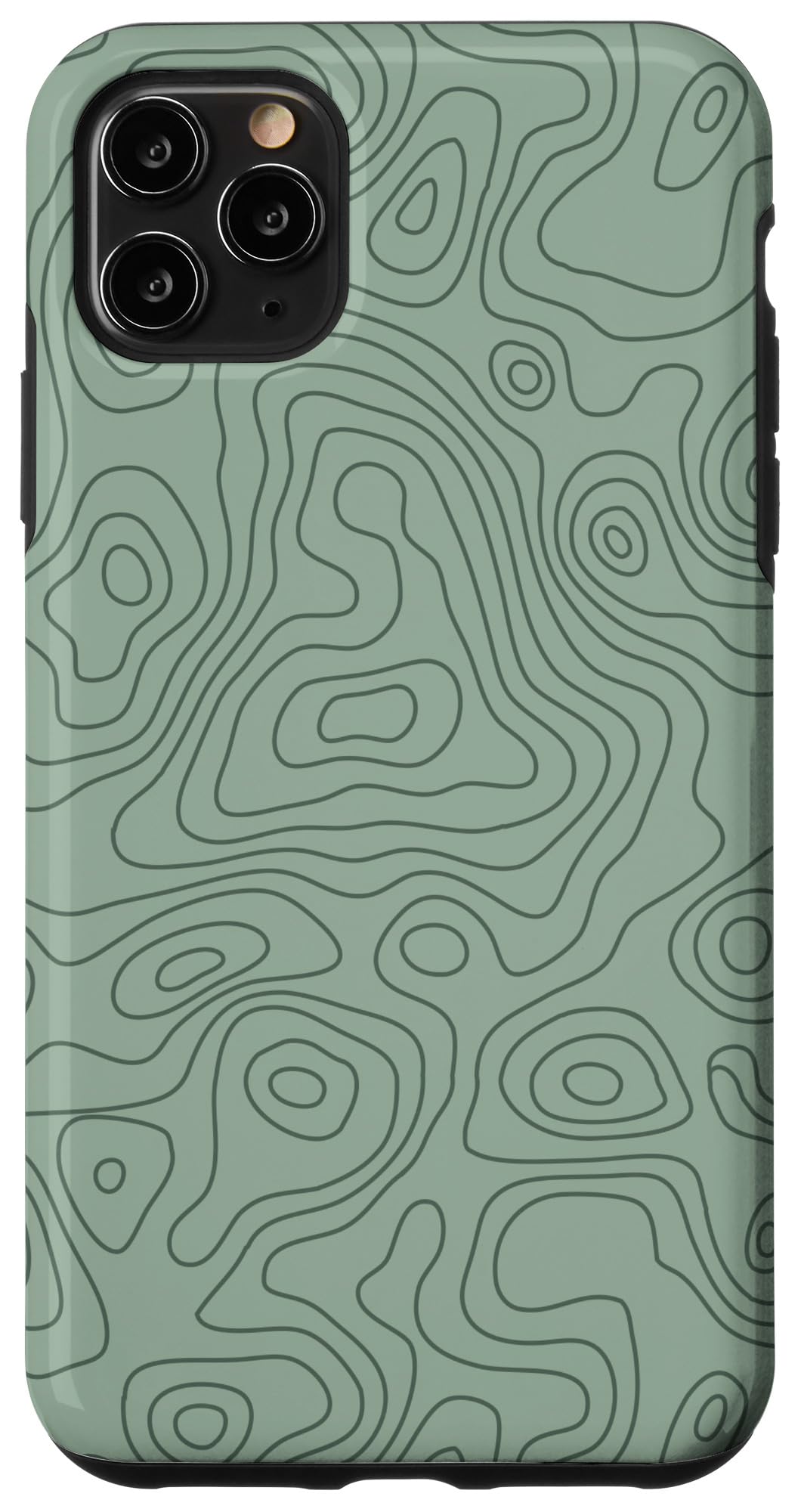 Green Topography Map Pattern Hiking Camping Outdoors Case for iPhone 11 Pro Max