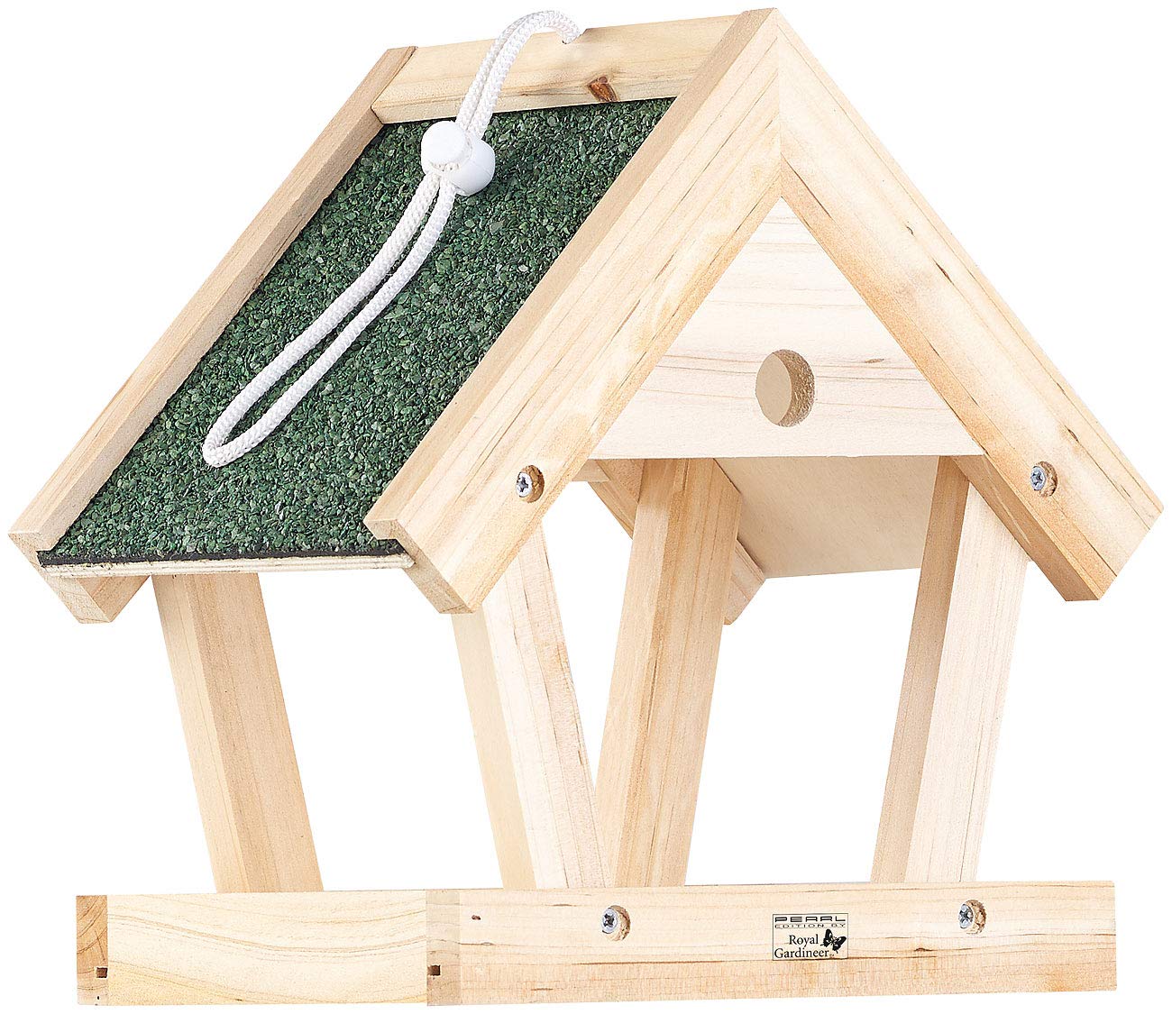 Royal Gardineer Vogelhaus-Bausatz Kinder: 4er-Set Vogel-Futterhaus-Bausätze aus Echtholz, zum Aufhängen (Echtholz Vogelhaus Bausatz, zum Selberbauen, Spielzeug)