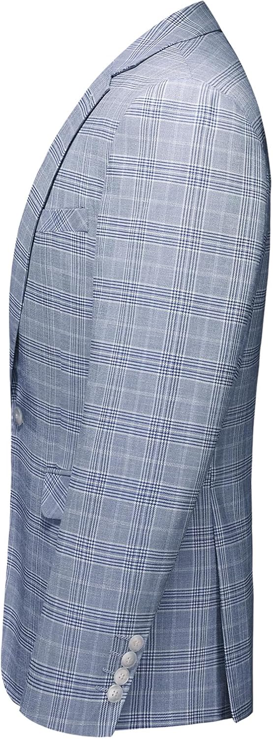 Men's Plaid Blazer Sport Coats Jackets Slim Fit Lightweight Casual Checkered Blazer for Men - Image 2