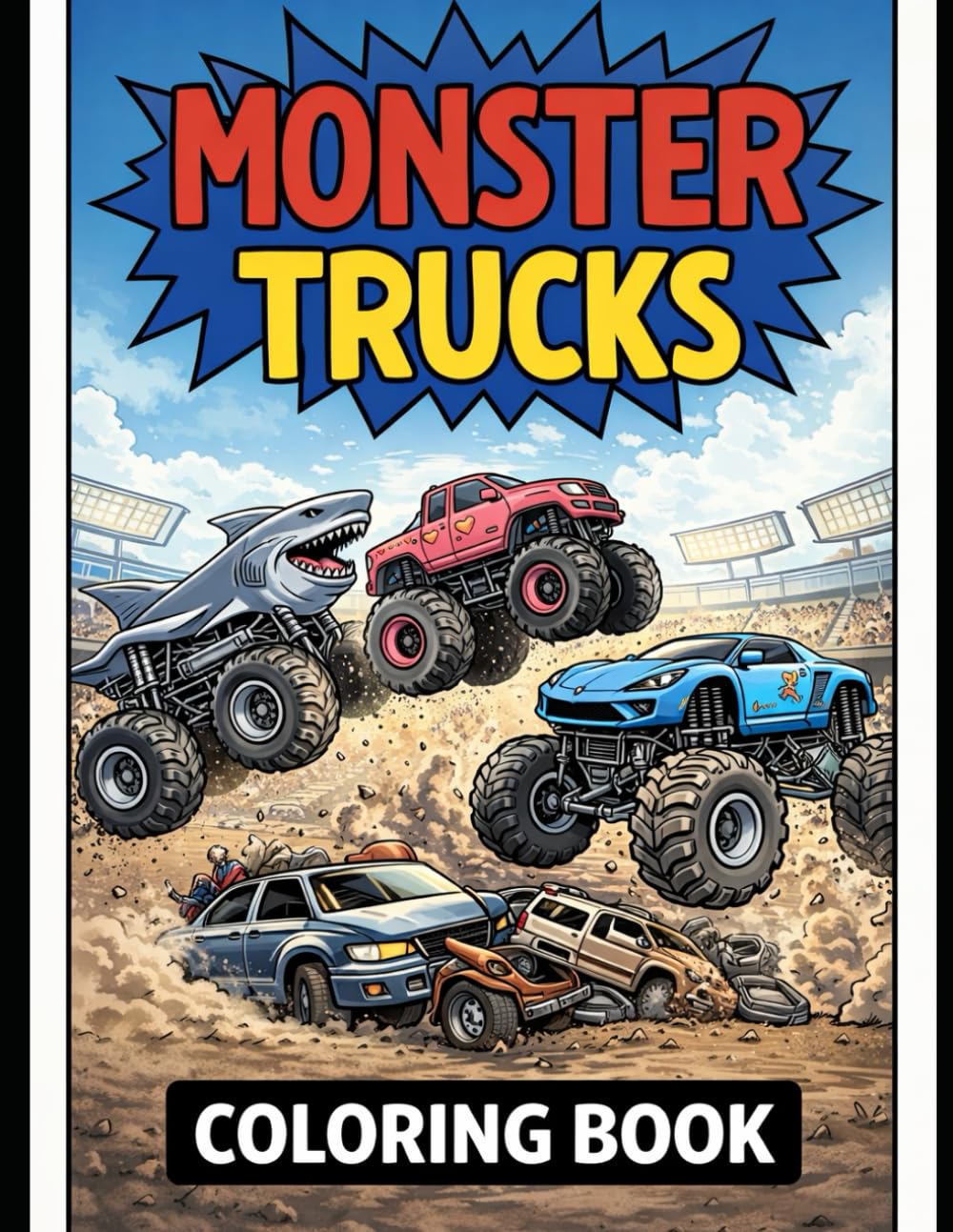 monster trucks coloring book