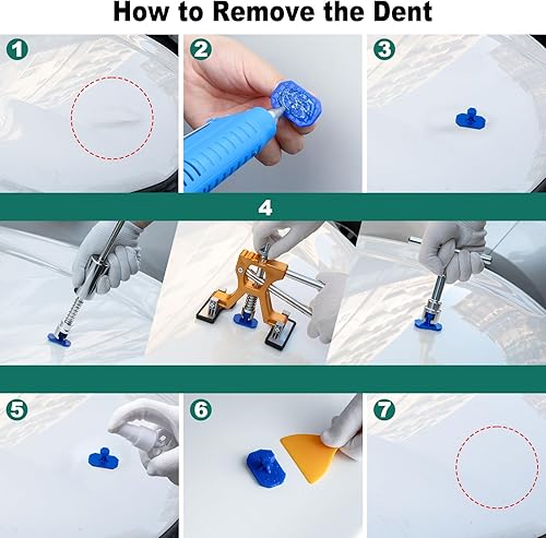 Miniatura 5 de Kit de removedor de granizo para quitar abolladuras, herramientas profesionales de kit de eliminación de abolladuras sin pintura para automóviles,