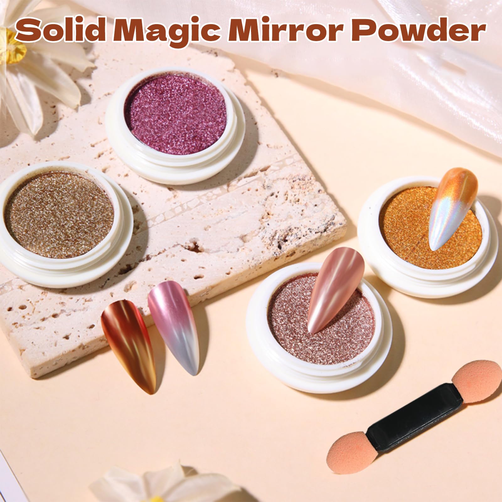 ZhouWei Zestaw 22 chromowanych paznokci w proszku do paznokci, metal chromowany puder do paznokci Crome, efekt lustra, puder do paznokci, duża pojemność, brokat, zestaw do malowania paznokci, do wielu