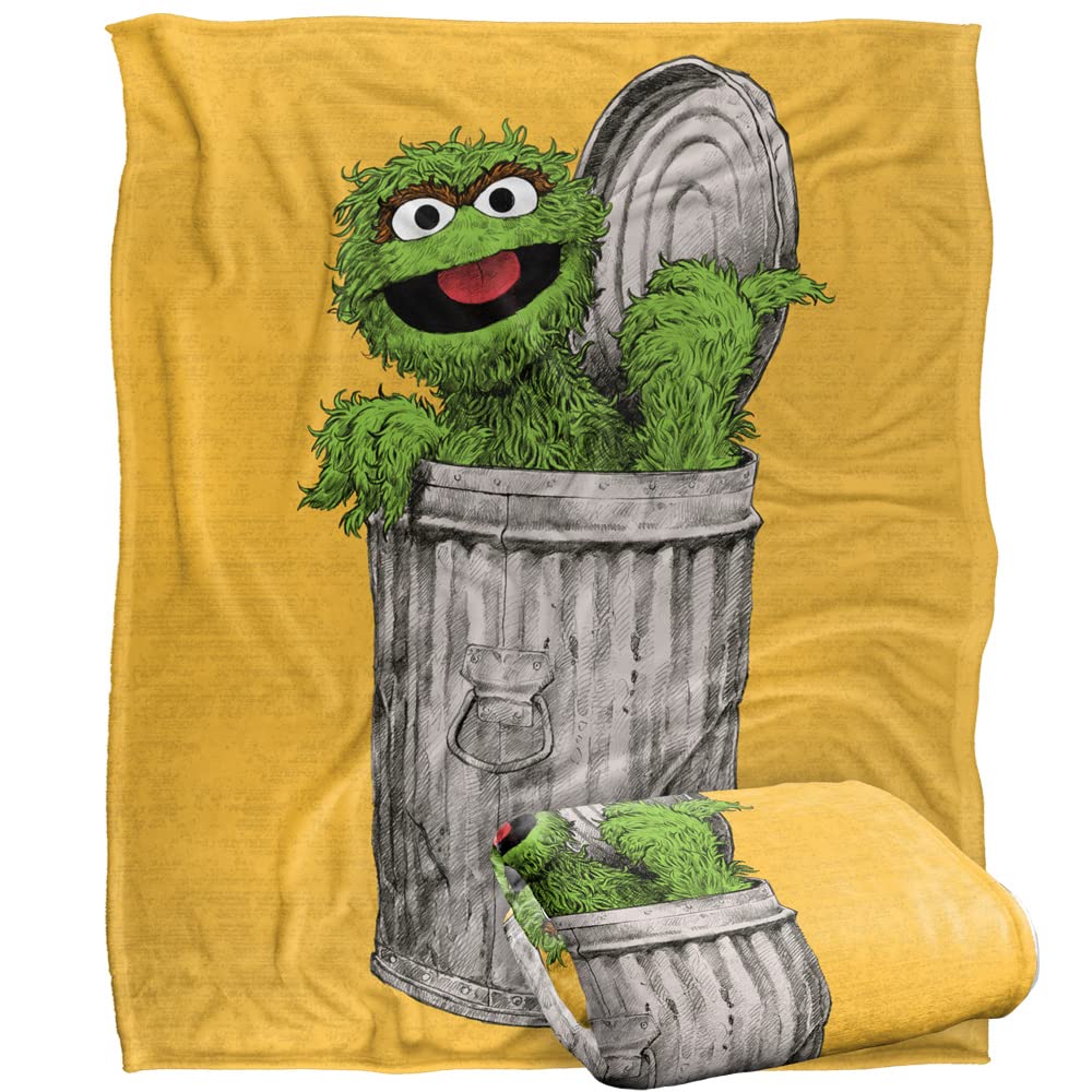 Sesame Street Oscar Painted Officially Licensed Silky Touch Super Soft Throw Blanket 152 x 127 cm