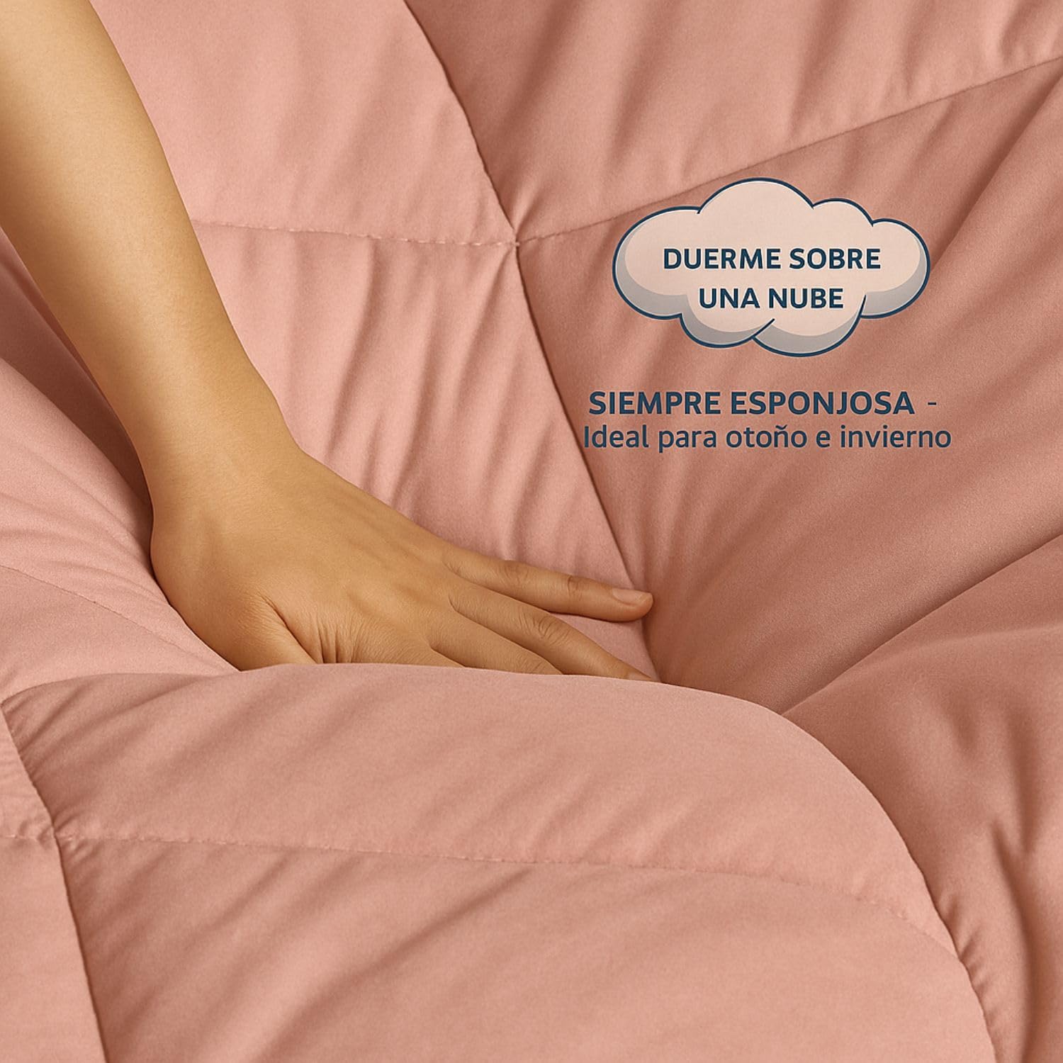 DONATELLA EDREDON Bicolor Tierra | Edredón Nordico Bicolor Reverisble | Duvet Microfibra Cálido Cómodo y Ligero | Calidad 400 gr - 105 cm., Rosa