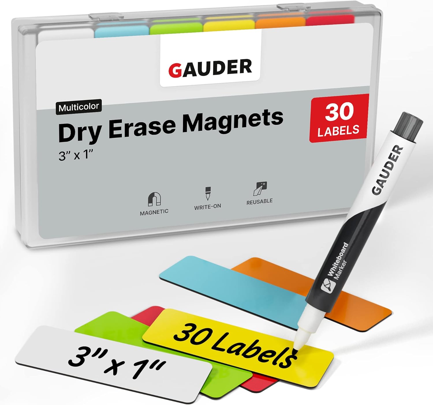 GAUDER Dry Erase Labels 30x Labels (3