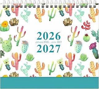 カレンダー 2026、卓上カレンダー 2026-2027、18 か月カ レンダー 2026 年 1 月から 2027 年 6 月、2026 卓上カレ ンダー、卓上カレン ダー、スタンディング フリップ デスクトップ カレンダ ー 2026