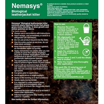 Nemasys Leatherjacket Killer nematode treatment (100 sqm)
