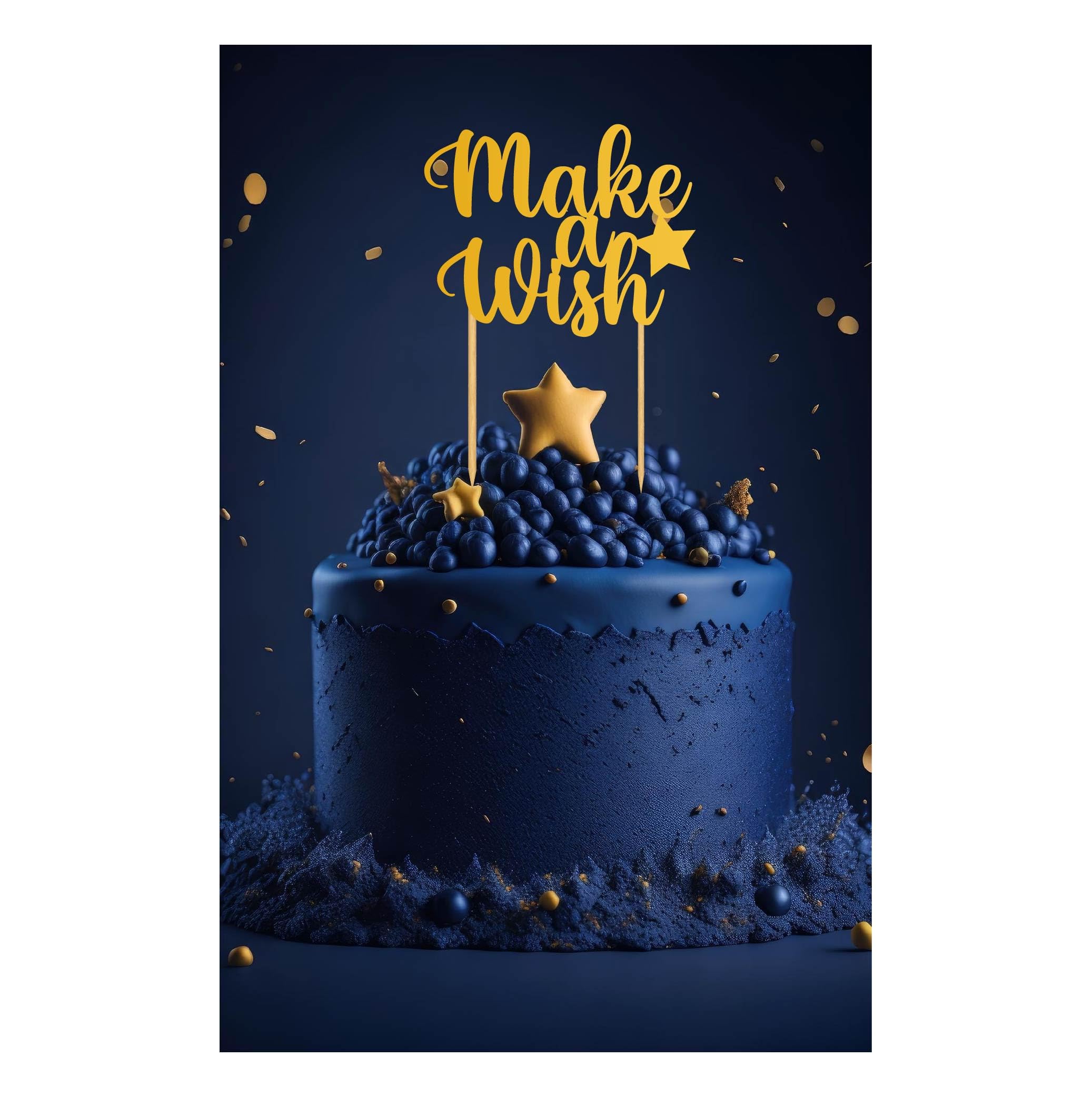 Make a Wish Cake Topper - Whimsical Celebration Decoration for Birthdays and Special Occasions - Stylish and Magical Cake Decor Accessory for Unforgettable Moments!