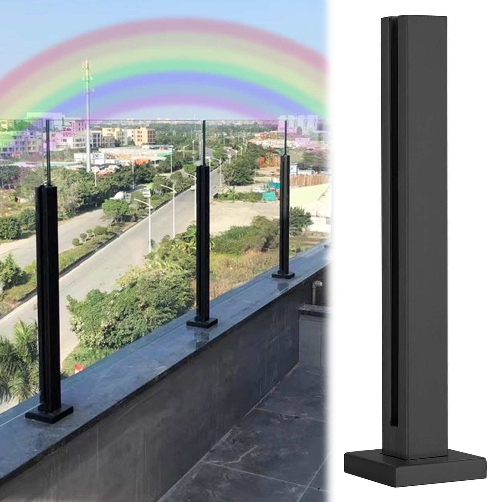 Zewnętrzne szklane słupki balustradowe na balkon, taras, basen, taras - kolumny wsporcze 30-150 cm
