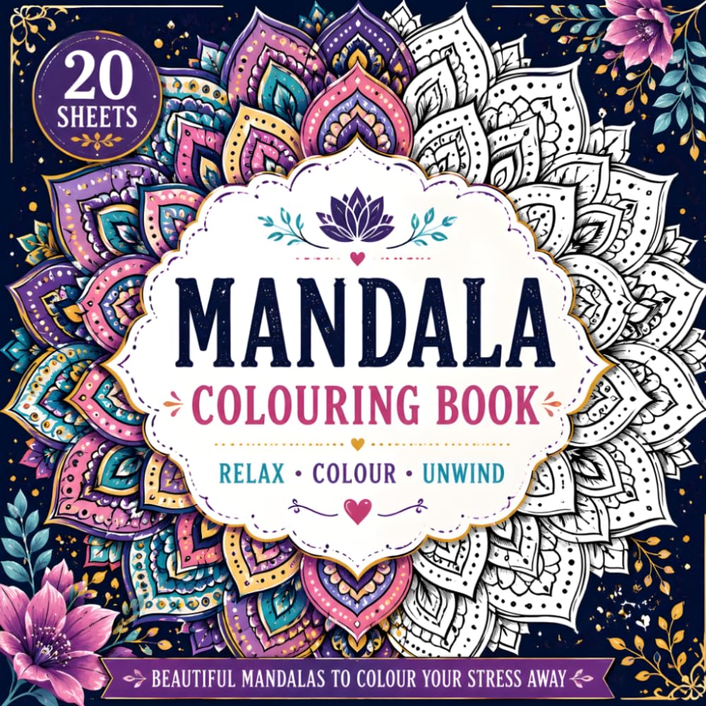Mandala Coloring Book: 20 Beautiful Mandala Designs for Relaxation, Creativity & Mindfulness