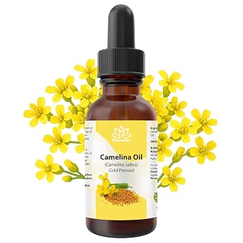 Relaxcation Pure Camelina Oil | Cold Pressed Natural Oil for Face, Hair, Nails & Body | Lightweight Extract to Promote Elasticity & Softness | Vegan, Hexane-Free, Unrefined 0.5 oz