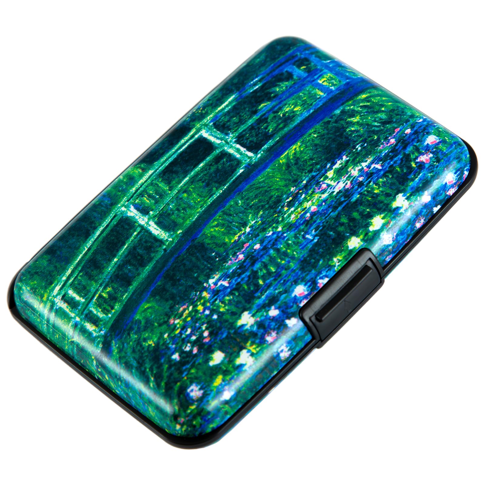 Kaabao Credit Card Holder Wallet for Women Men RFID Blocking Small Metal Business Aluminum Protector Sleeves Slim Mini Cards Case (Bridge and Water