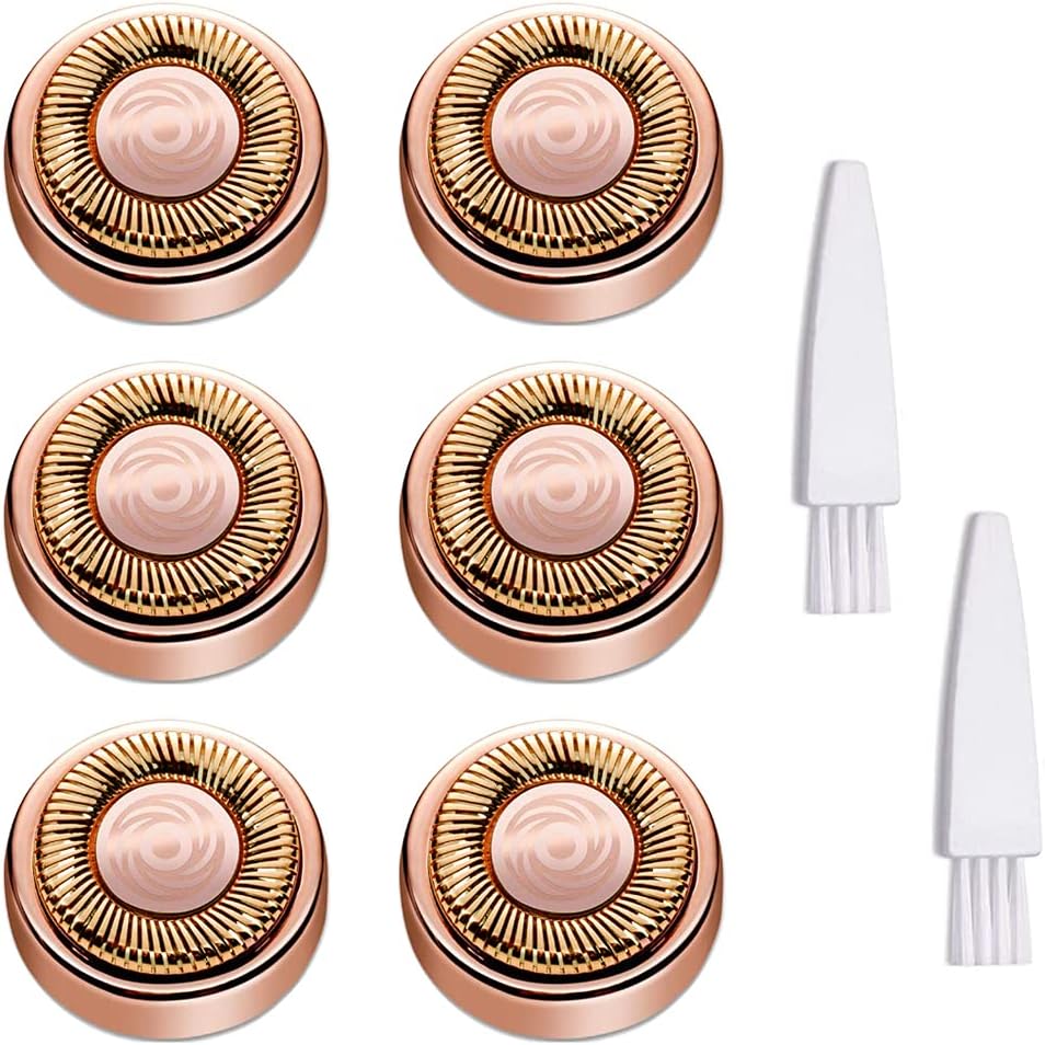 Facial Hair Remover Replacement Heads, for Flawless Good Finishing and Soft Touch Women Lip, Chin, and Cheeks Cleaning, 6 Pcs 18K Rose Gold-Plated Blade Head (Only Fit First Generation)