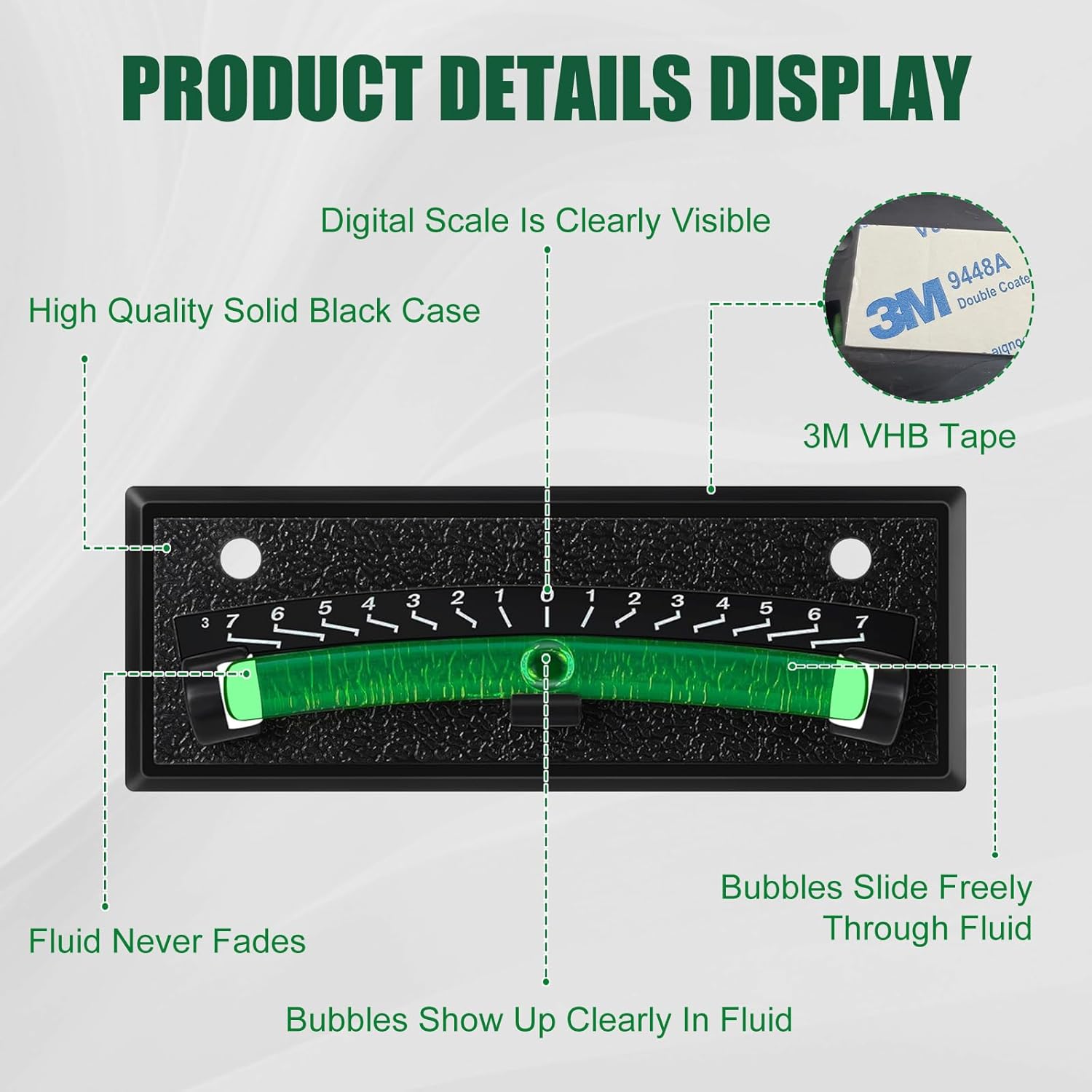 2-Pack RV Level Bubble, High Visibility Graduated Scale Leveling System for RV, Camper, Trailer, Motorhome - Precision Adhesive Mounted Level with Dual Installation (Screws & Adhesive)