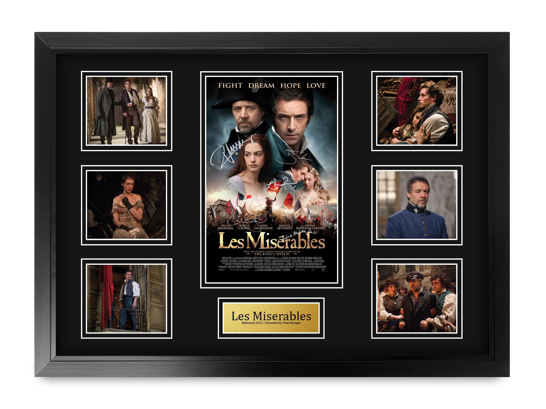 HWC Trading Les Miserables Russel Crowe Gifts Printed Poster Signed Autograph Picture for Movie Memorabilia Fans - A2 Framed (ID-006521)