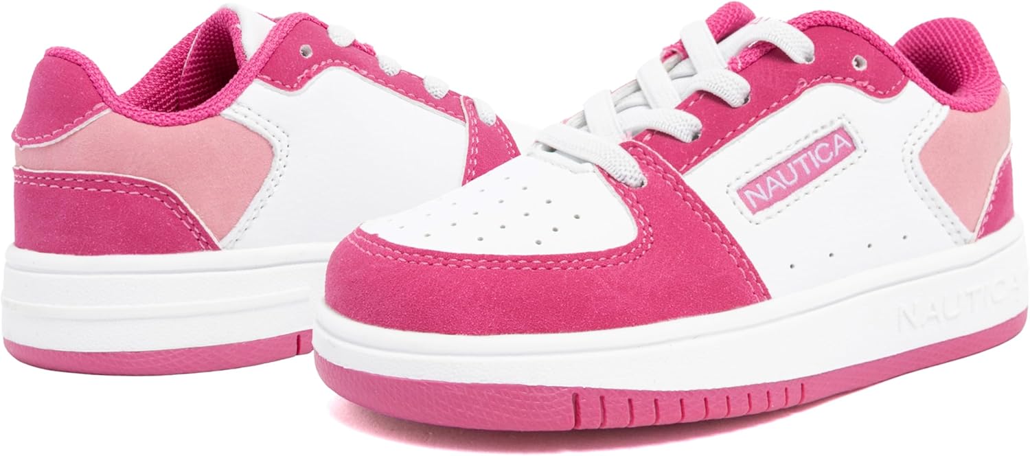 Nautica Girls Sneakers, Stylish Low-Top Tennis Shoes with Cushioned Insole for Everyday Wear, Toddler, Little Kids and Big Kids, Lace-Up/Bungee - Image 6