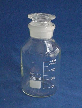 Borosilicate Glass Graduated Reagent Bottle,Wide Ground Glass Mouth 500ml