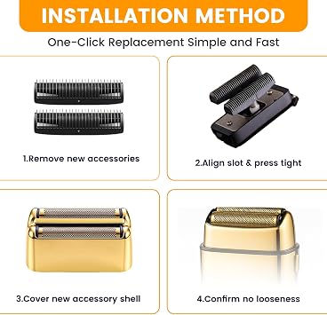 Titanium Foil Shaver Replacement Foils for Babyliss Pro FXFS2G FXFS2 Gold