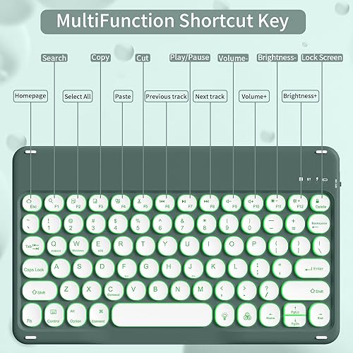 Miniatura 99 de aoub Funda para iPad de 9ª/8ª/7ª generación de 10.2 pulgadas, funda de teclado Bluetooth inalámbrica desmontable, funda trasera de TPU suave