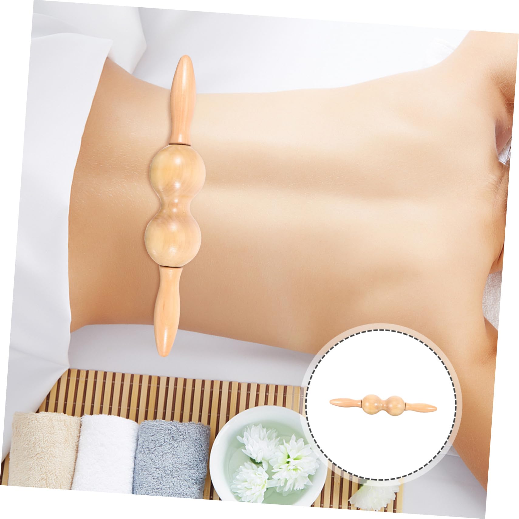 Masajeador Corporal Profesional de Madera Natural Herramienta de Masaje para Pies y Espalda Estimulador de Puntos de Acupuntura Duradero y Seguro para Uso Doméstico y Profesional