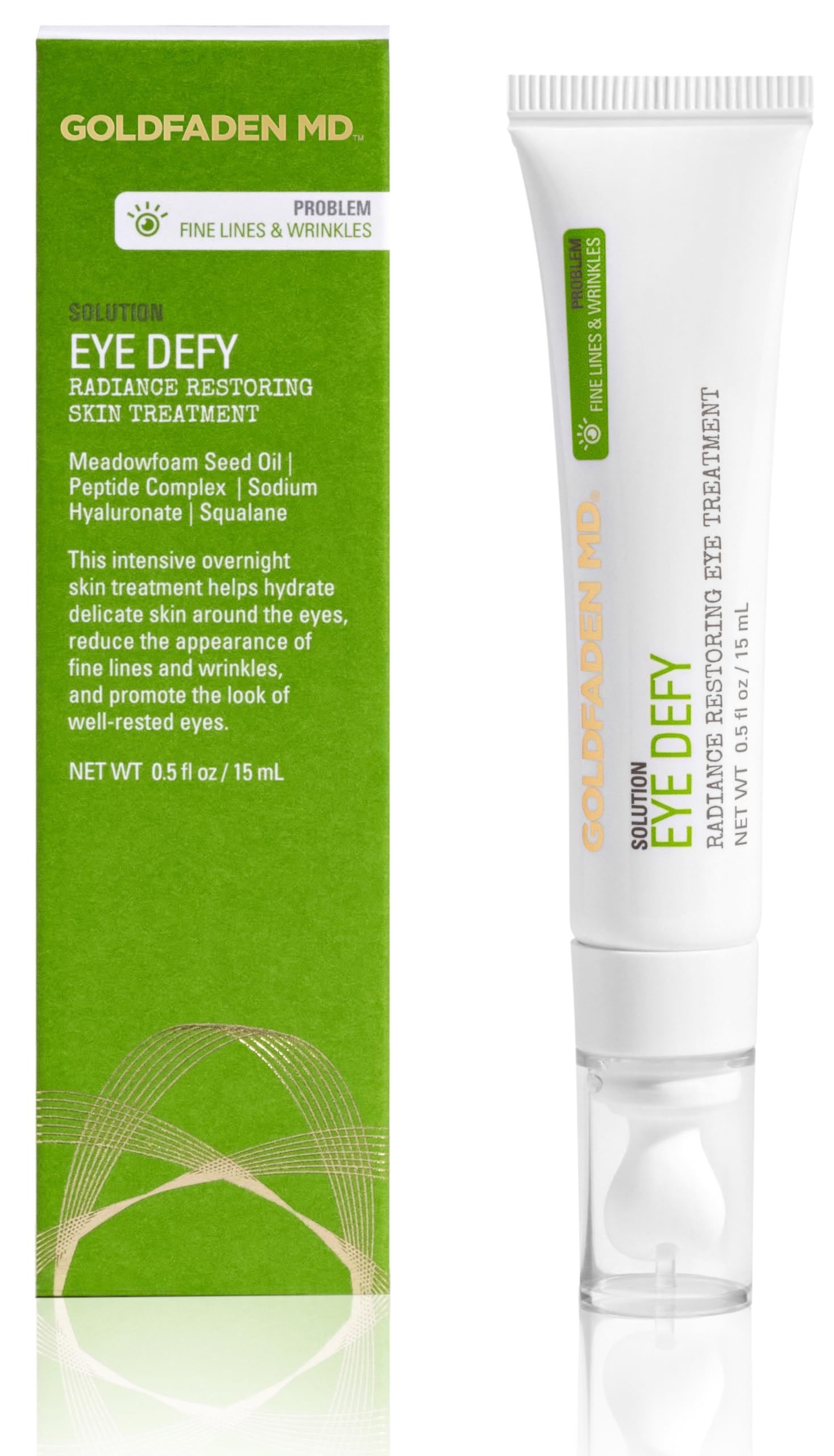 Goldfaden MD Eye Defy Radiance Restoring Eye Treatment Meadowfoam Seed Oil Peptide Complex Hyaluronic Acid and Squalane Eye Cream