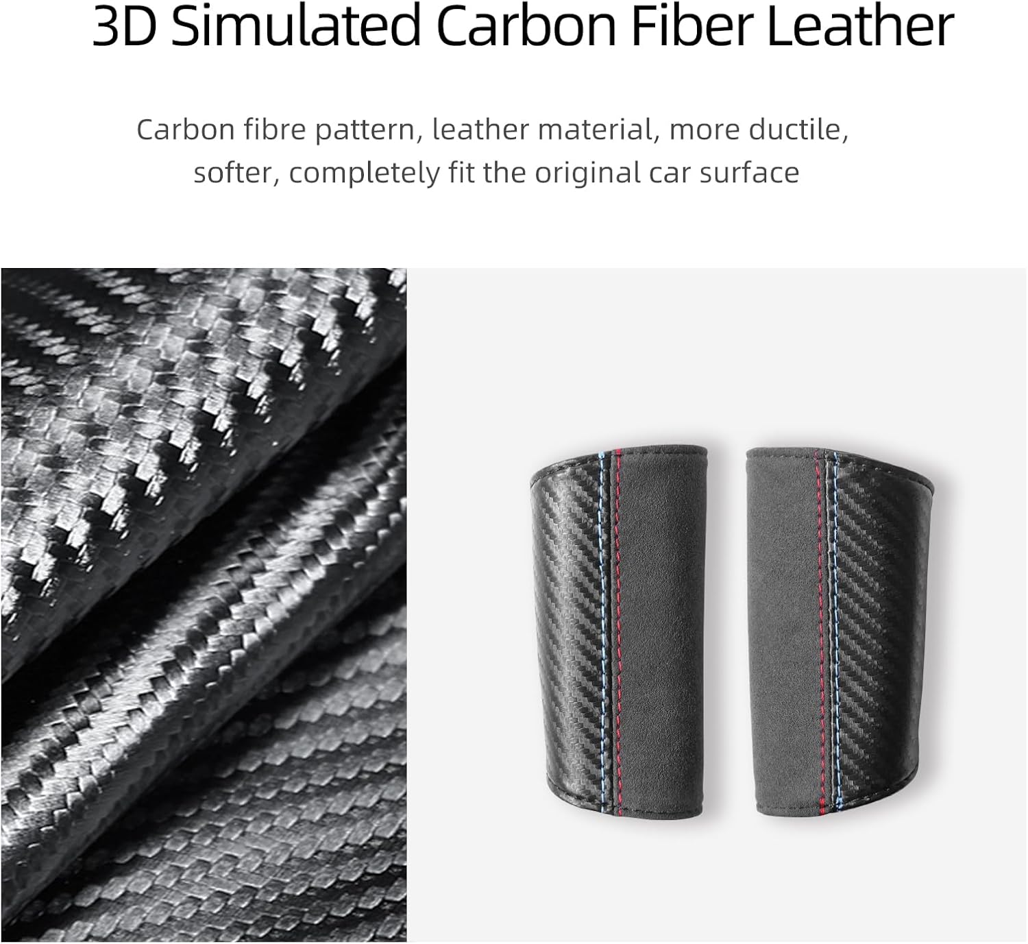 BETTERHUMZ Car Door Handle Cover Compatible with BMW X3 X4 X5 X6 Series G01 G05 G26 G28 U12 G80 G29 E89 E46 Suede Leather Car Pull Handle Cover Interior Accessories (Carbon BLK)