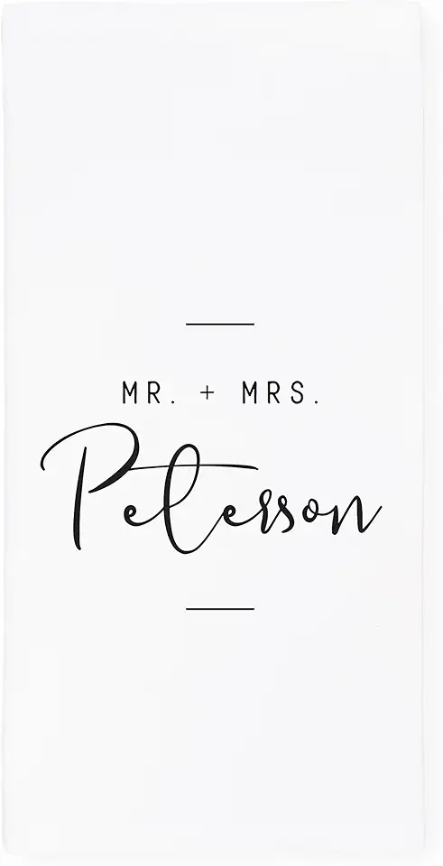 Personalized Mr. & Mrs. Last Name Absorbent Kitchen Towel