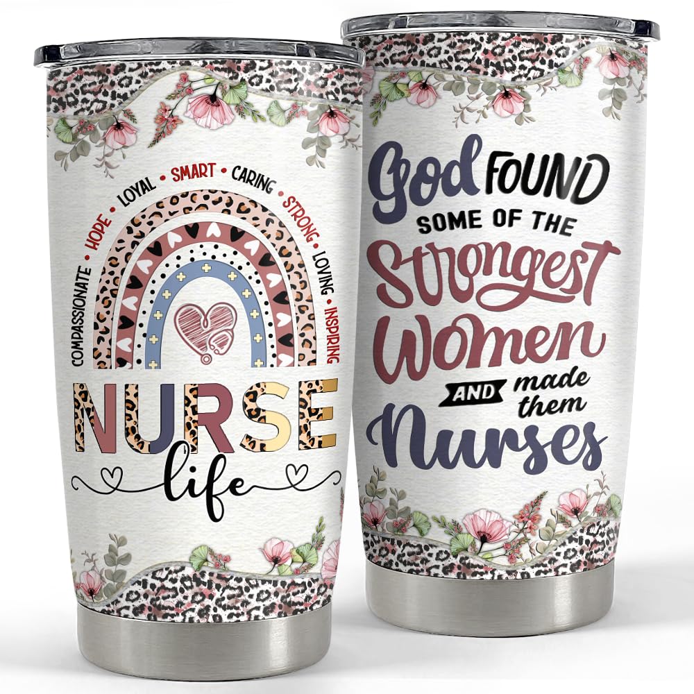 SANDJEST Nurse Tumbler 20oz Stainless Steel Insulated Coffee Travel Mug Cup Gift for Nurses Week, Graduation, Birthday, Christmas