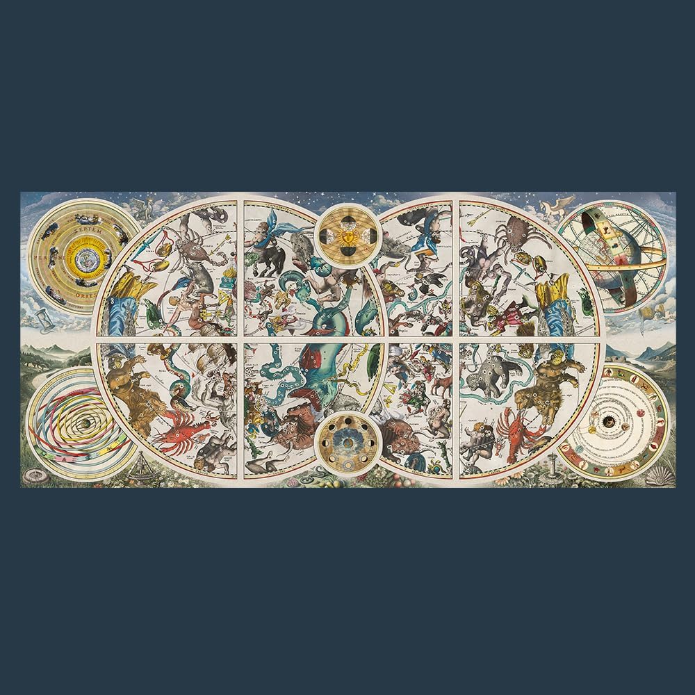 Trefl Ancient Celestial Maps 9000 Jigsaw Puzzle Prime 78"x37" Large Jigsaw with Ancient Map of The Sky, Thick Cardboard, BIO, ECO, Creative Fun for Adults and Children from 14 Years Old