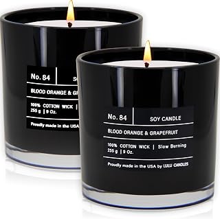 Lulu Candles | Blood Orange & Grapefruit | Luxury Scented Soy Jar Candle | Hand Poured in The USA | Highly Scented & Long Lasting (9 Oz. 2 Pack)