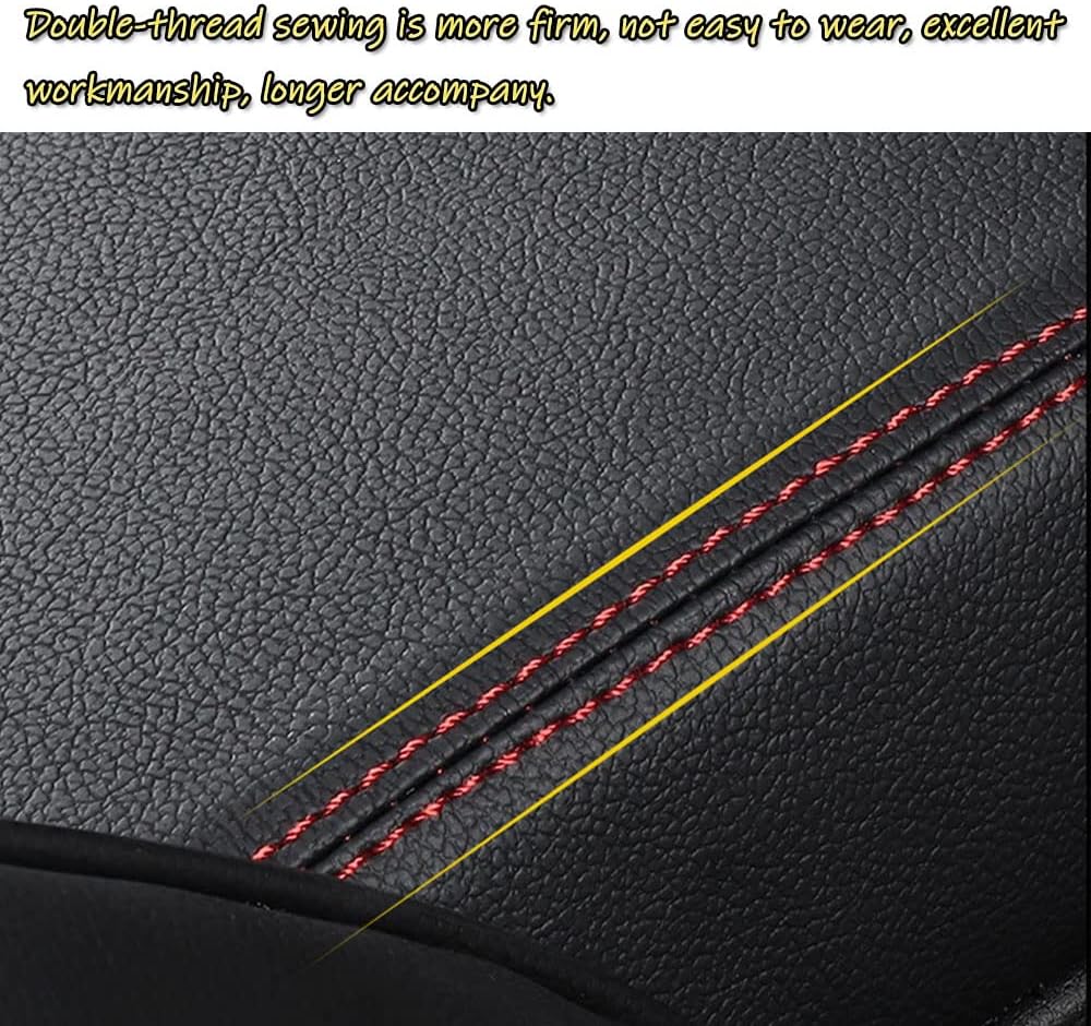 BOYUER Center Console Cover Armrest Leather Pad Cover Automatic Car Interior Decoration Accessories Compatible with Subaru Forester 2019 2020 2021 2022 2023 2024（Black Stitches）
