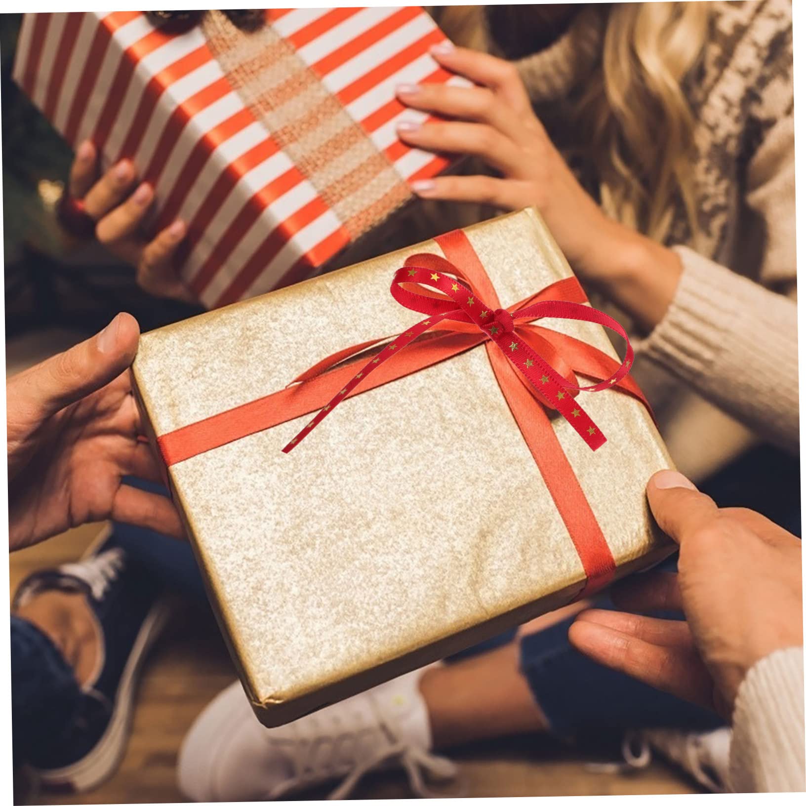 Operitacx 9rollen Weihnachtsbänder Dekorative Satinbänder Für Weihnachtsbaum-dekoration Und Bastelprojekte Geschenkverpackungsbänder