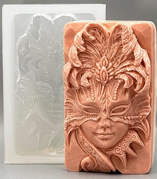 Venetian MASK Silicone Mold SOAP Plaster Wax Resin Clay Theatrical Carnival Mardi Grass