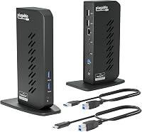 Plugable UD-3900Z Dual HDMI USB 3.0/USB-C Laptop Docking Station - 2x 1080p Monitors, Gigabit Ethernet for Mac, Windows, ChromeOS