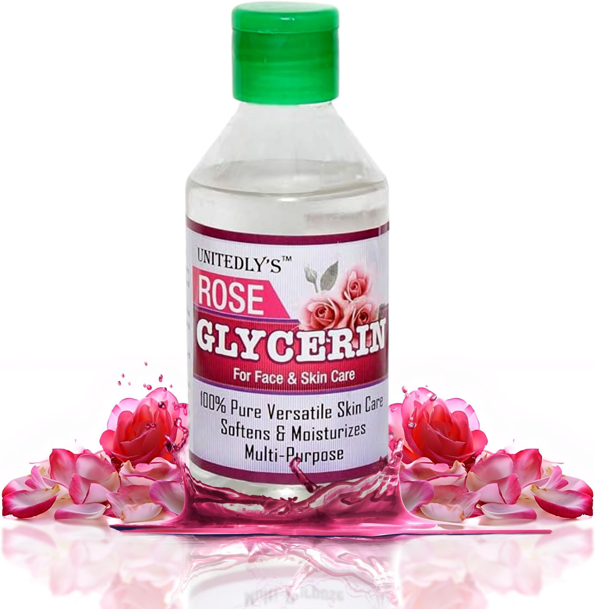 Rose Glycerine Liquid for Skin 200 gm | Pure Glycerine for Face, Skin Whitening & Hair Beauty Care | Nourishes, Cleanses, Moisturizes & Prevents Wrinkles | Reduces Acne, Dandruff & Split Ends
