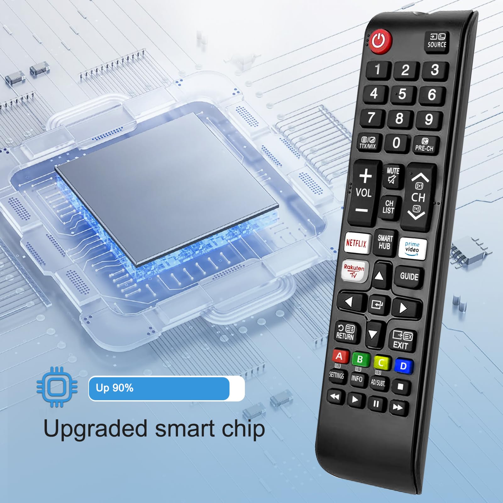 Universal Remote for Samsung TV Remote Control with Netflix, Prime Video Rakute TV Button, Samsung Remote Controls for Smart TV LED LCD UHD Hdtv QLED 3D 4K 8K TVs All (Samsung TV Remote) — view 7