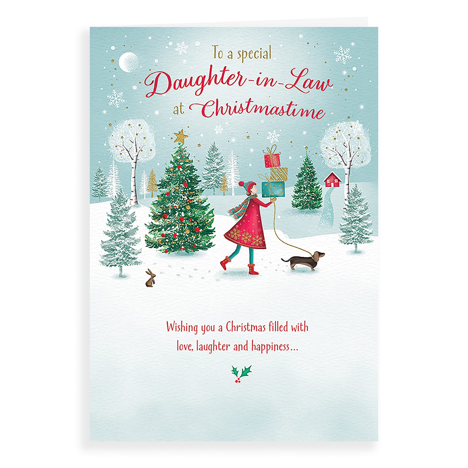 Piccadilly Greetings Modern Christmas Card Daughter In Law - 9 X 6