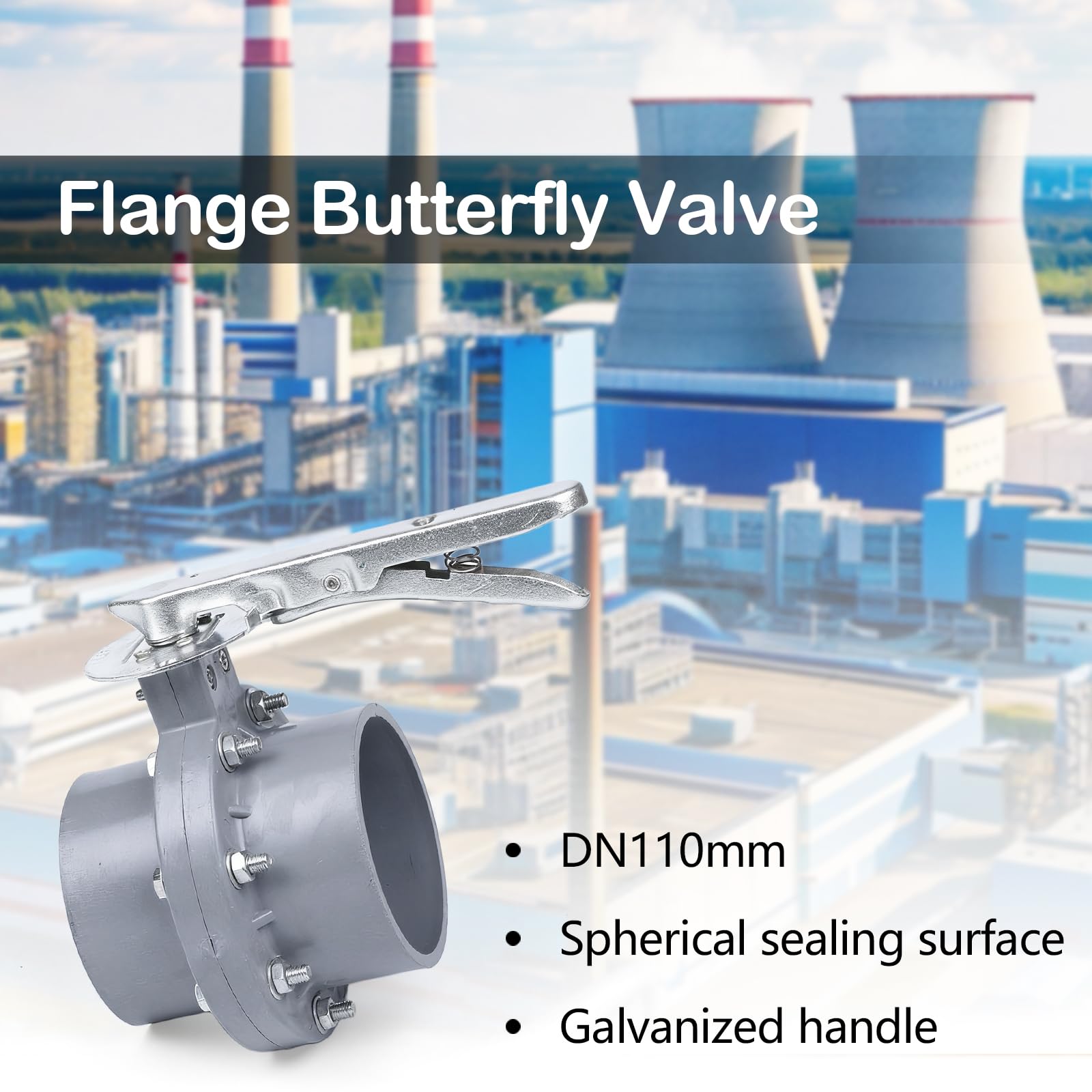 Valvola A Farfalla, DN 110 Mm In Pvc Tipo Wafer Con Maniglia In Metallo Zincato Ideale Per Impianti Di Irrigazione Orticoltura Serre Piscine E Sistemi Di Acque Reflue Valvole A Farfalla