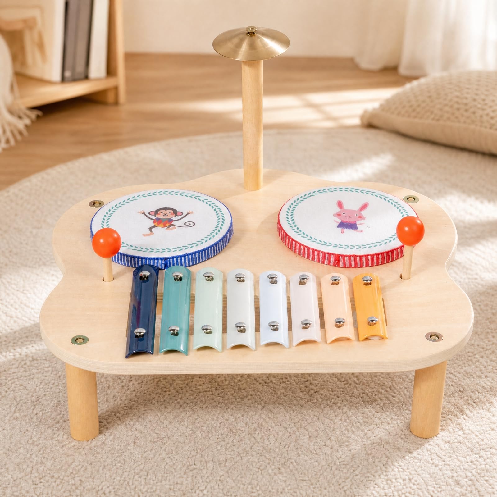 Mesa Actividad Musical Educativo Centro Actividas Musicales Ligero Tablero Sensorial Musical con Mazos para
