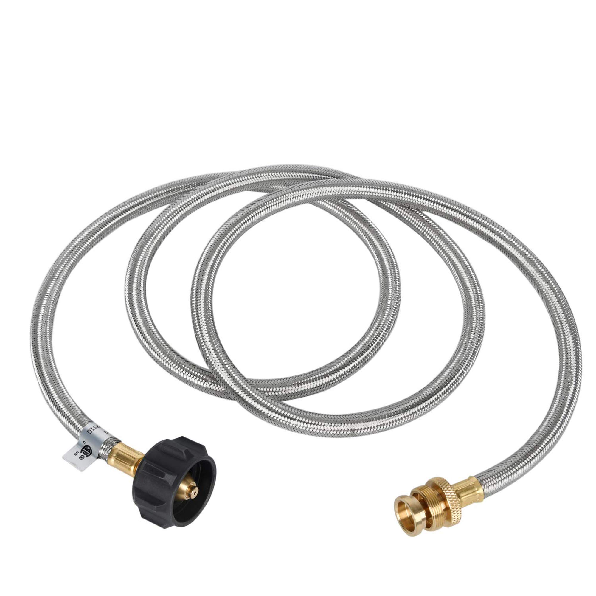 Amazon.com : GGC 12 FT Stainless Steel Braided Propane Adapter Extension  Hose 1 lb to 20 lb Converter for QCC1/Type 1 LP Tank to 1 LB Portable  Grill, Camp Stove, Buddy Heater :