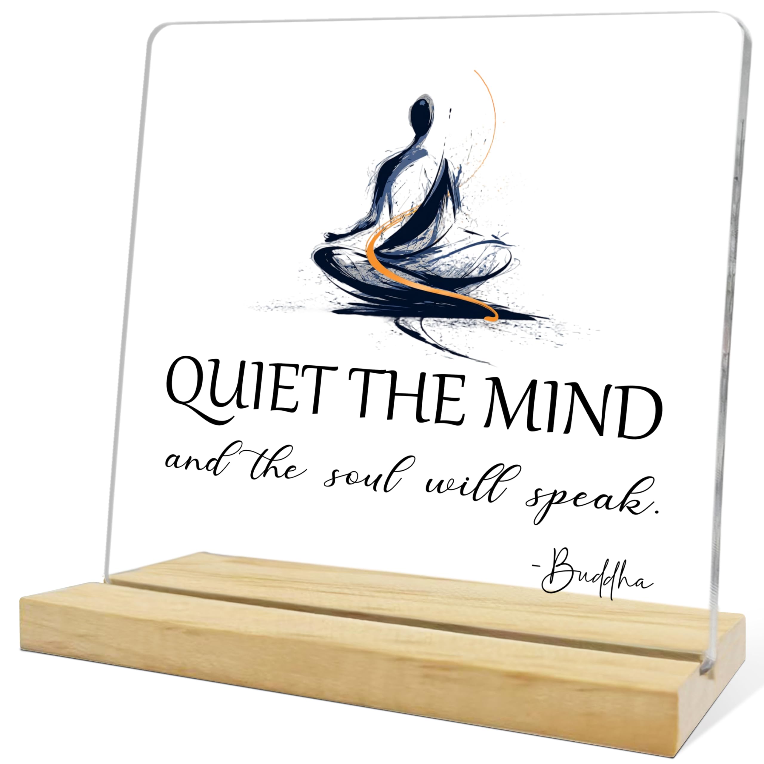 Yoga Meditation Room Decor,Quiet The Mind And The Soul Will Speak,Zen Decor Inspirational Gifts for Home Office Meditation Space