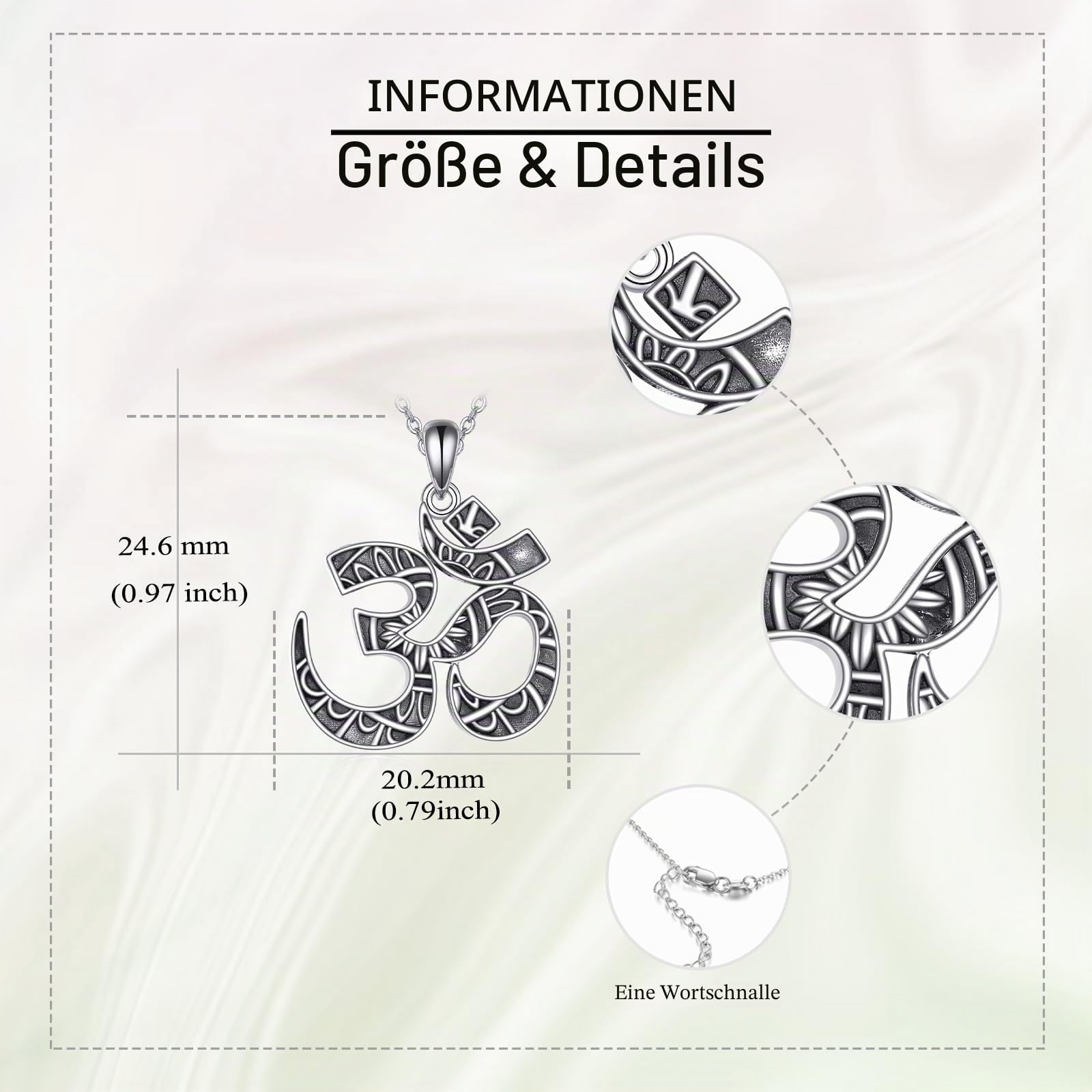 ONEFINITY Om Kette 925 Sterling Silber Om Anhänger Yoga Aum Ohm Halskette Buddhistischer Schmuck Für Damen Herrn