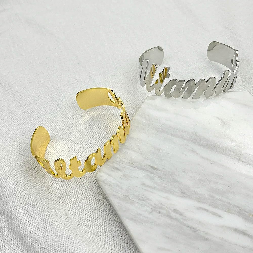 Custom Letter Bangle for Women Personalized Name Exaggerated Bracelet Letter Customized Charm Cuff Bangles Infinity Jewelry