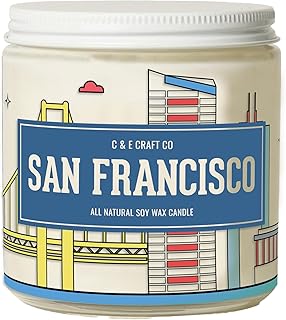 CE Craft - SF Skyline Gift - San Francisco Decor for Home - San Fran Souvenirs Gifts - 8oz Jar - Long-Lasting Burn 40Hr - USA Made