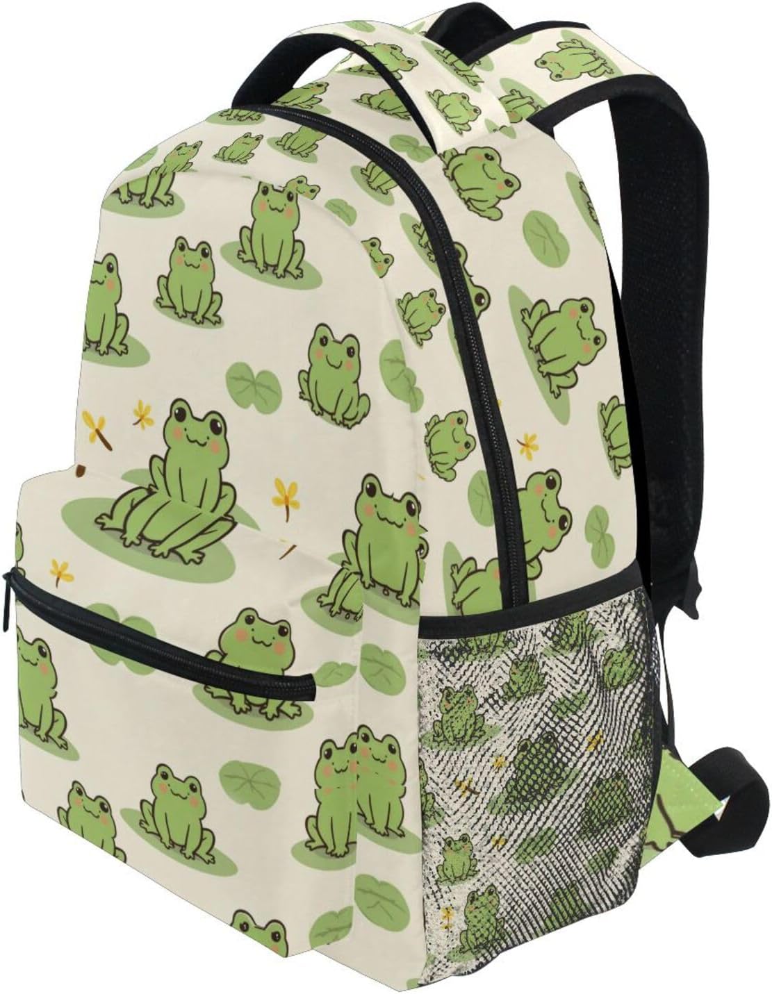 Kcldeci Cute Frog Pattern Kids Backpack for Boys Girls Elementary Schoolbag Kindergarten Bookbags Preschool School Bag Toddler Book Bags Travel Bag - Image 3