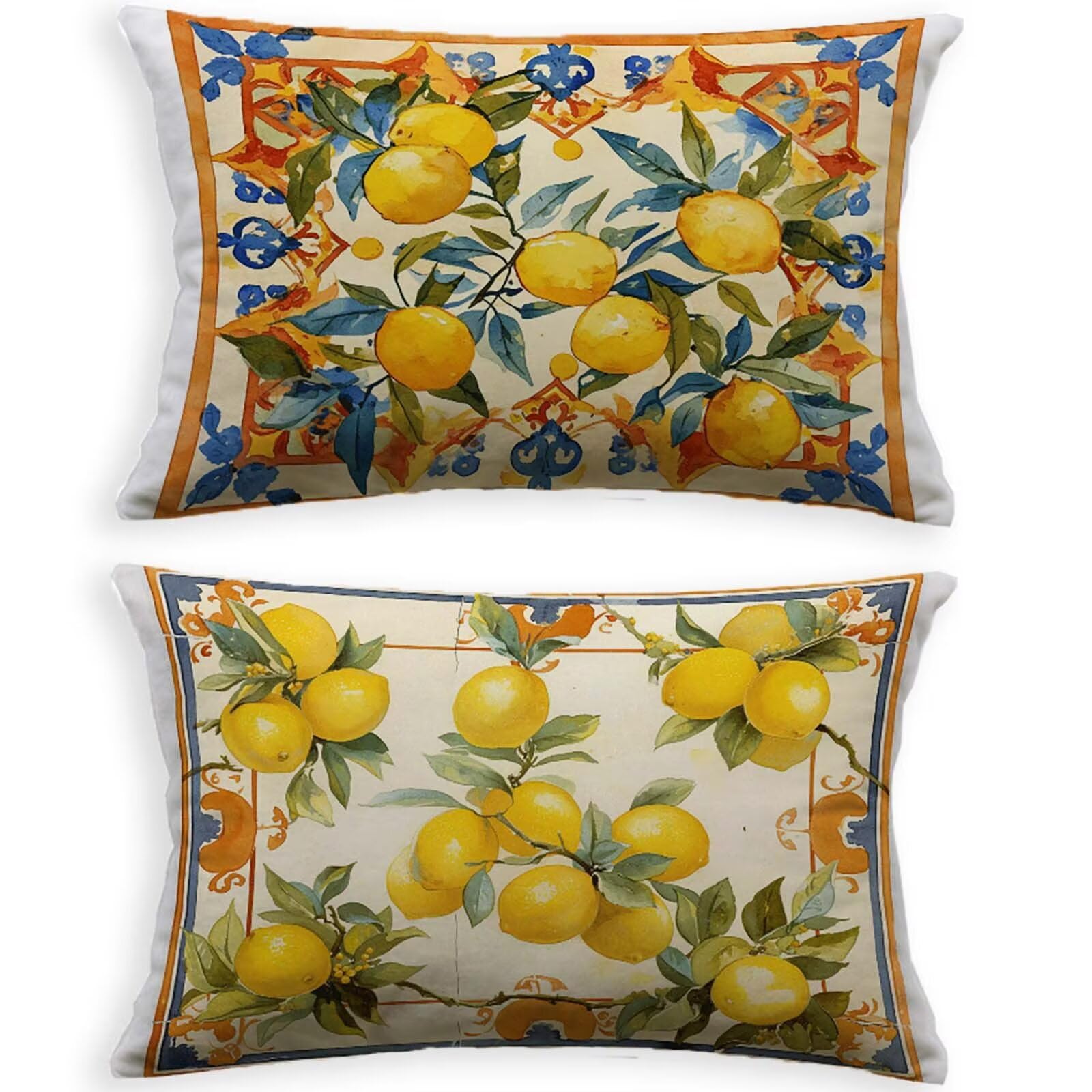 Housse de coussin jaune 40x70 en velours haut de gamme pour canapé