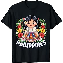 Philippines Flag Culture Cute Filipina Girl Kids T-Shirt
