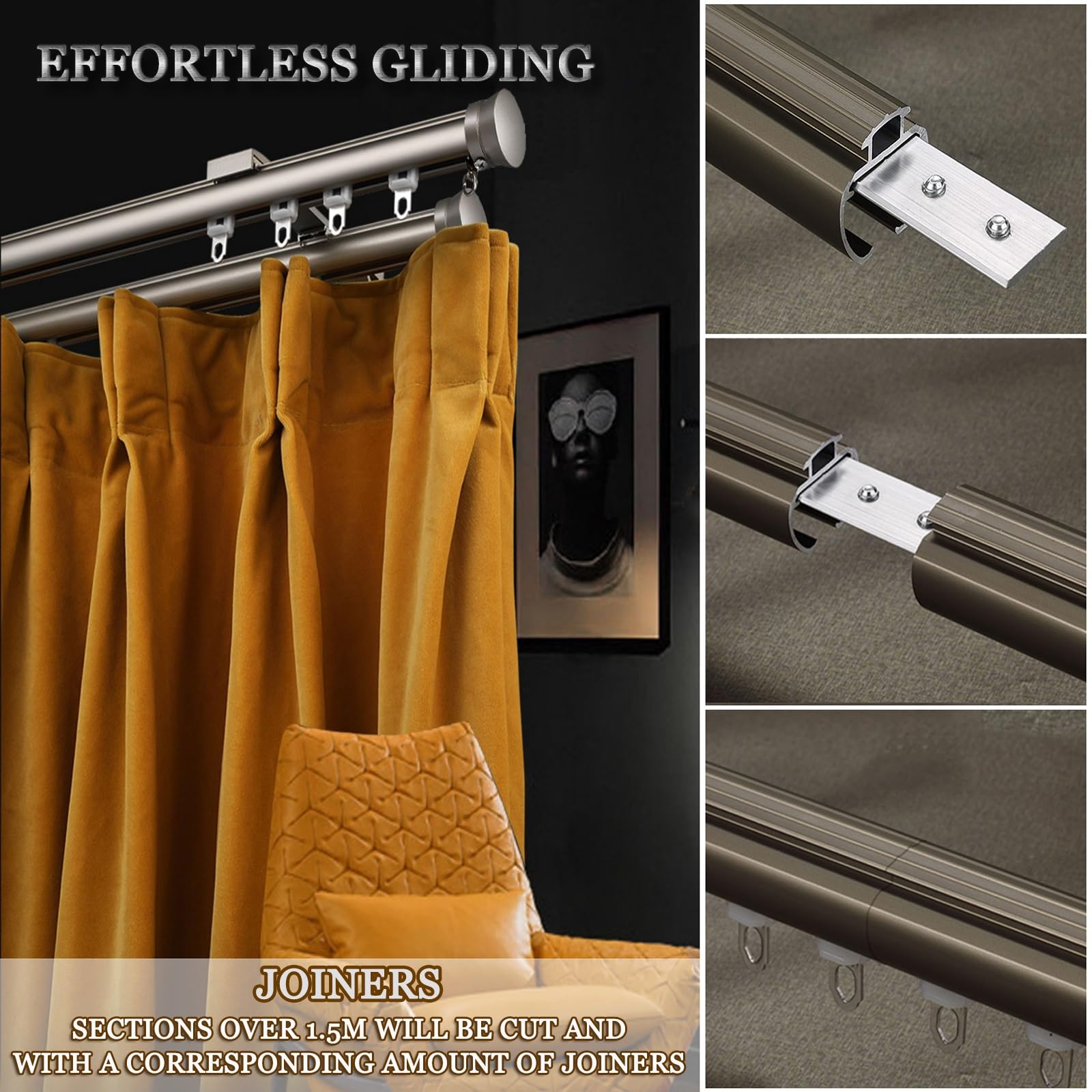 Robusto set binario per tenda in alluminio singolo/doppio con kit completo disponibile in 7 colori – grigio Dimensioni B-2 m/1 m x 2 m per una facile installazione.